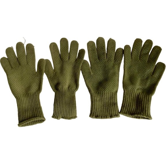 Lot 2 Pairs USMC Wool Glove Inserts Enhanced Grip Liners Olive Drab Marine Corps - Picture 4 of 7